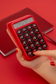 Renkli Ve Işık Enerjili Hesap Makinesi - Bl2122 (Kırmızı)