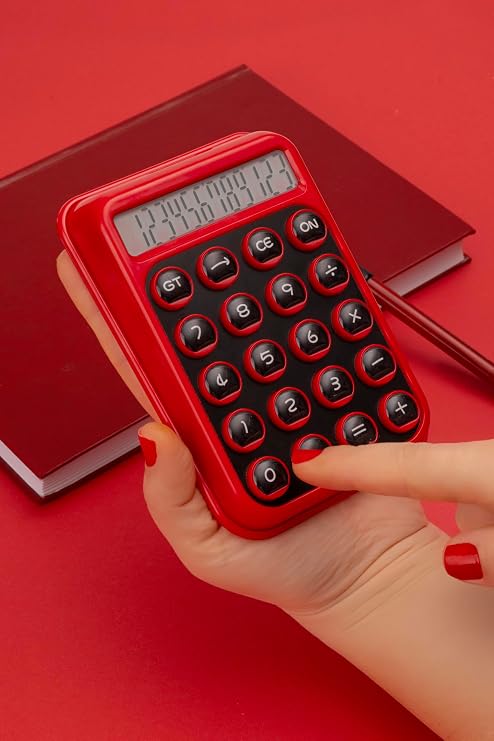 Renkli Ve Işık Enerjili Hesap Makinesi - Bl2122 (Kırmızı)