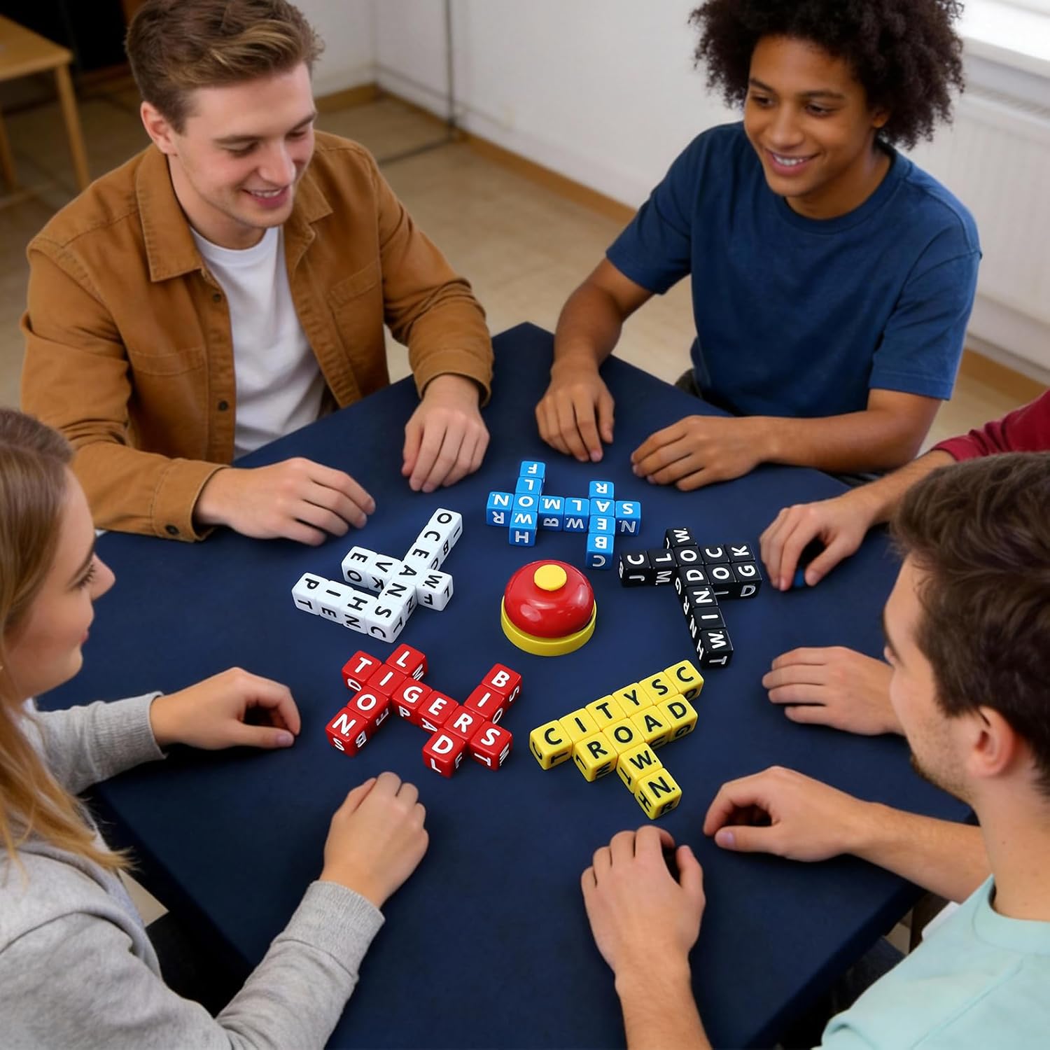 60PCS The Crossword Dice Game Set, Word Game Dice Crossword Creative Game for Family Games, 1-5 Player Word Spelling Dice Games Letter Dice Games for Travel, Camping, and Family Night