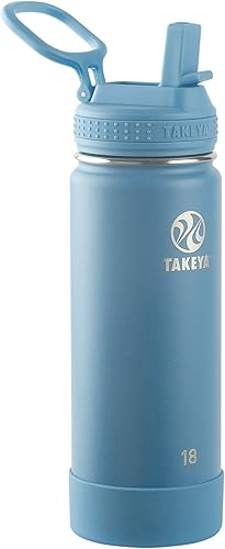 Miniatura 42 de Takeya Actives - Botella de agua de acero inoxidable con aislamiento y tapa con boquilla, capacidad de 22 oz, color rubor Rosa (Blush),Lila,Confeti