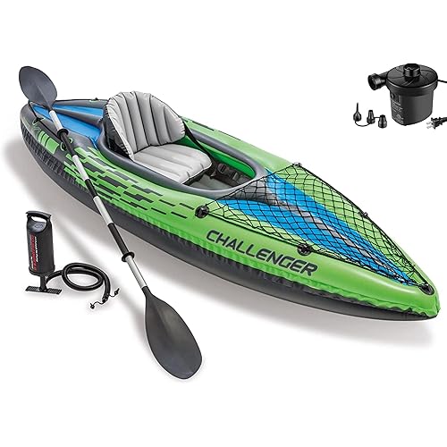 Intex Challenger Kayak, Inflatable Kayak Set with Aluminum Oars and High Output Air-Pump