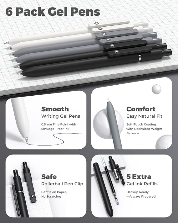 Four Candies Stationery Set with Pencil Case, 45ct, Black