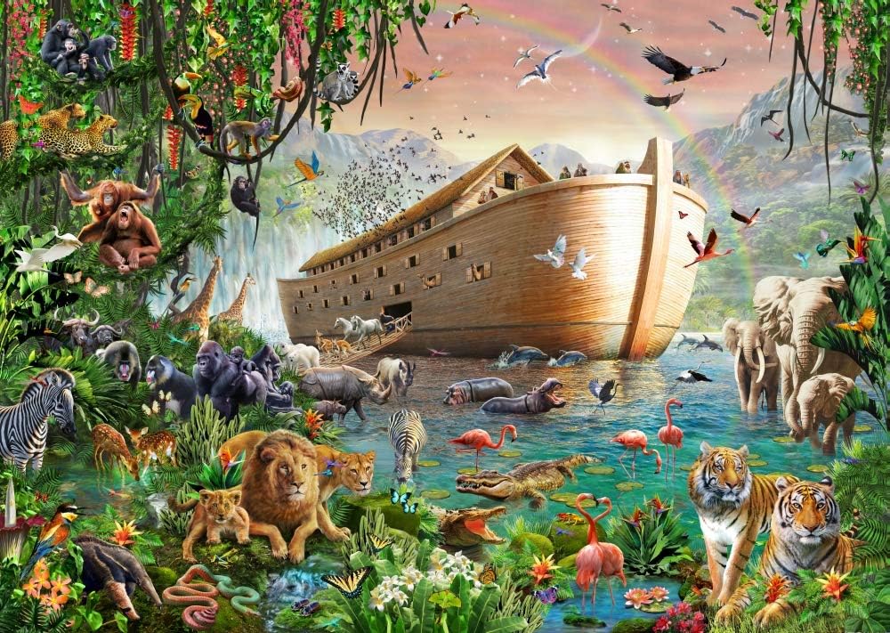 Noah's Ark Religious Kids Room Art Print Poster 16x20 Inches