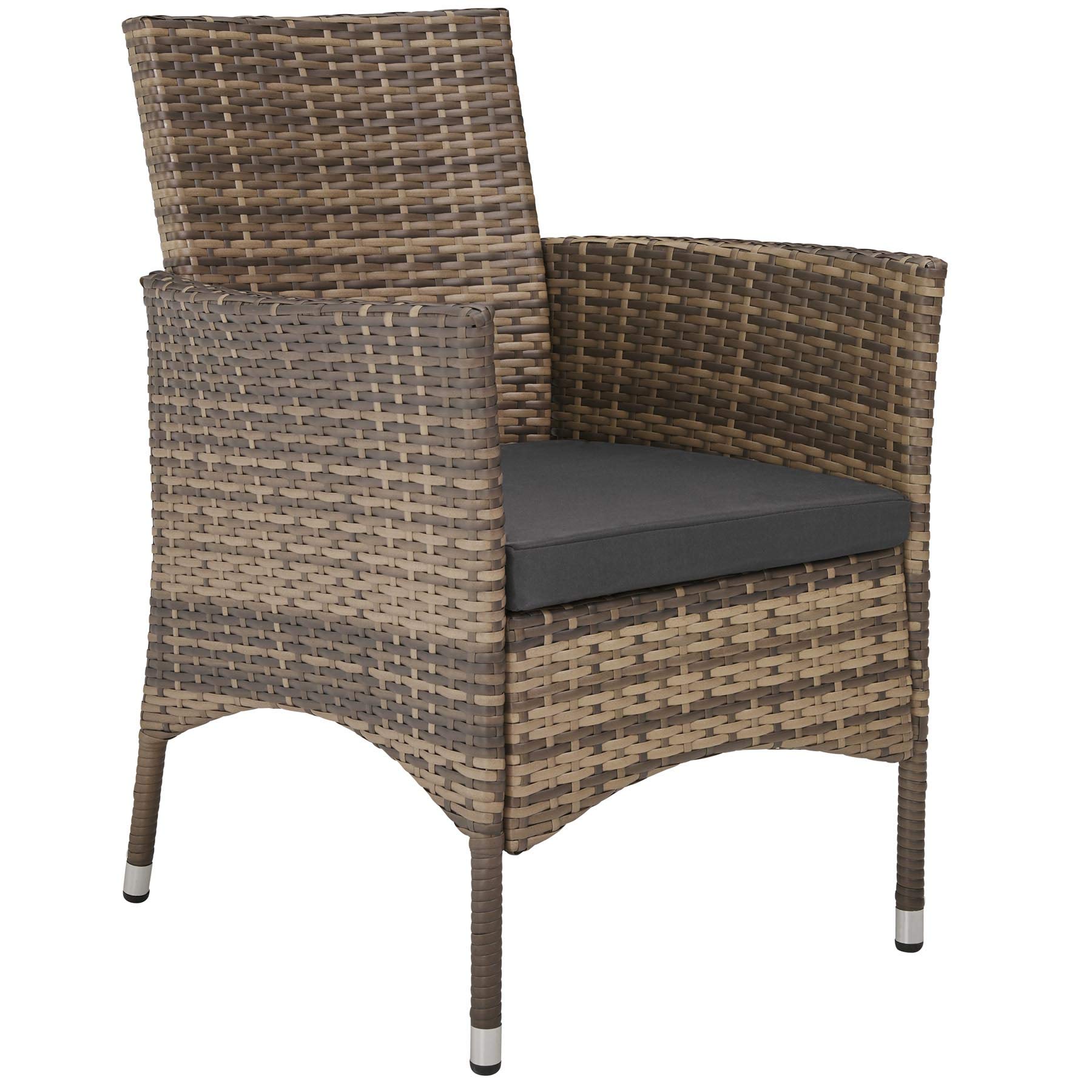 tectake® Set Mobili Giardino 8 Sedie 1 Tavolo Cuscini Morbidi Poli Rattan Naturale/Grigio Scuro
