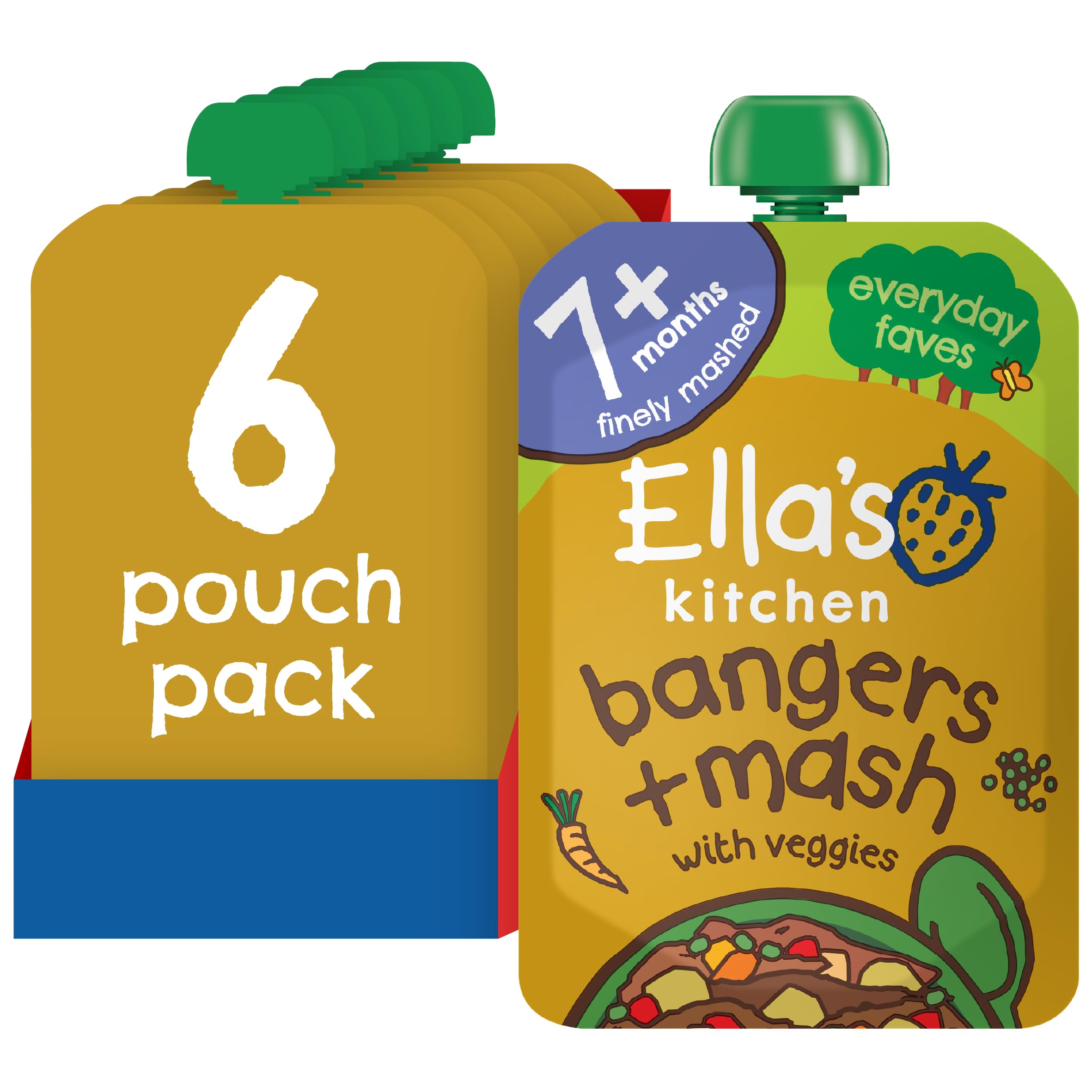 Ella's Kitchen Organic Bangers and Mash with Veggies 130 g (Pack of 6)