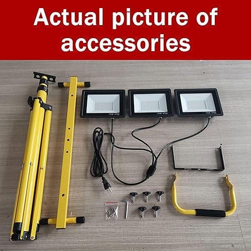 Miniatura 5 de Luz de trabajo LED en el soporte, luces de trabajo con soporte con soporte de trípode ajustable y plegable de 38.2 a 75.2 pulgadas, luces de trabajo