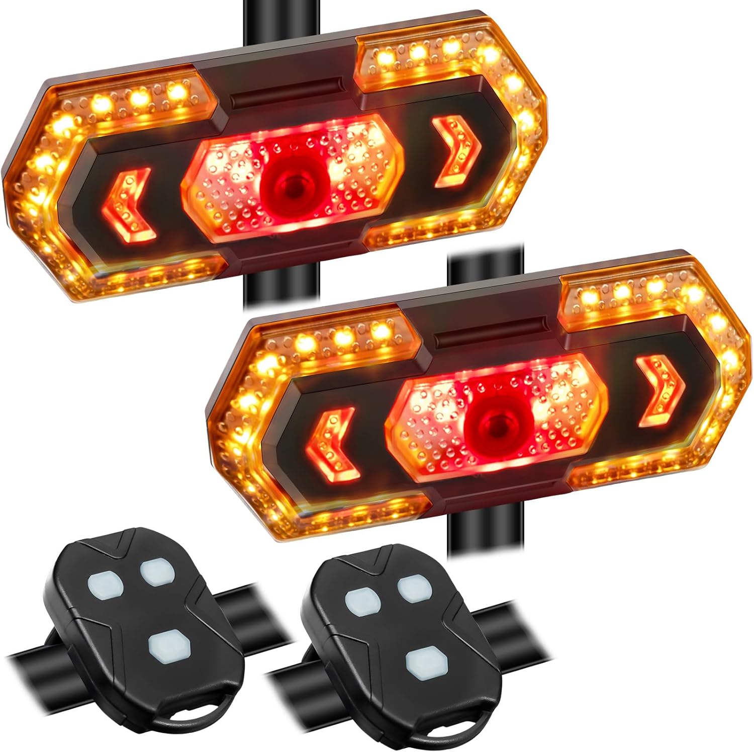 Retisee 2 Pcs Bicycle Turn Signals Bike Tail Lights with Turn Signals Wireless