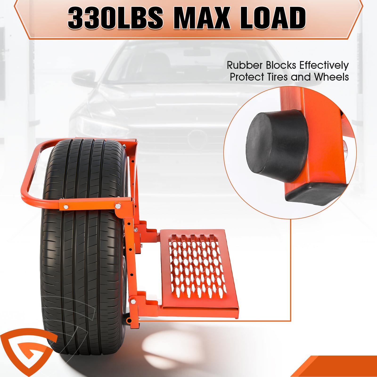 Reifen-Klapptritt Stahl Heavy Duty für LKW SUV Transporter | Rutschfeste Oberfläche, klappbar, platzsparend, verstellbar, Radstufe, für 4x4 Fahrzeuge, robust, belastbar, schwarz