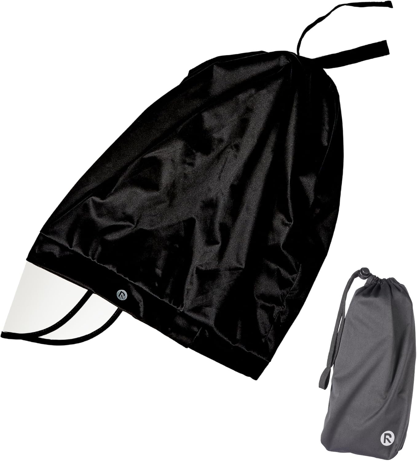 Red by Kiss Premium Satin Lined Rain Cap, 100% Waterproof Hair Protection, Adjustable Strap, Packable Pouch Included - Image 2