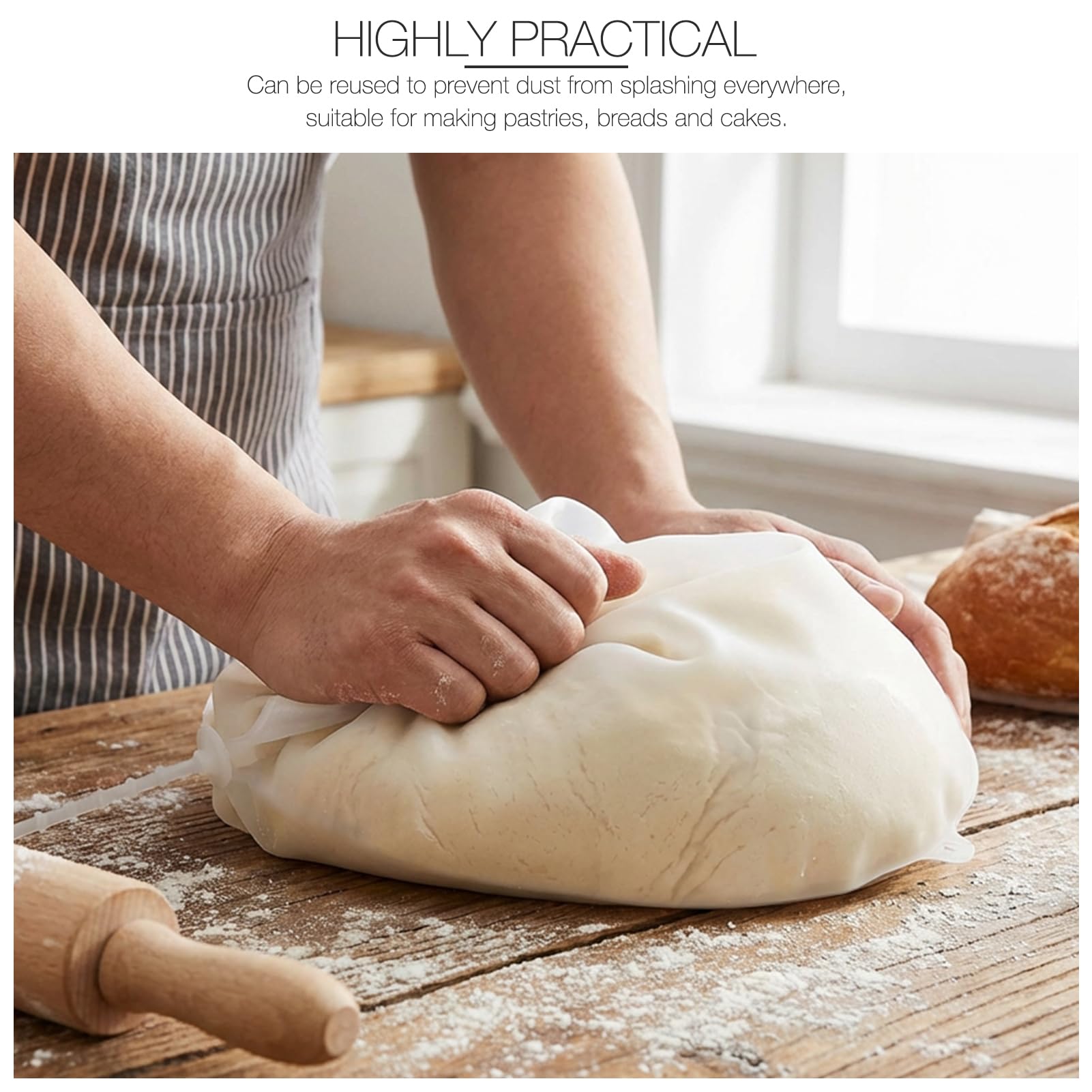 Silicone Kneading Bag - Bread & Pastry Mixing -5
