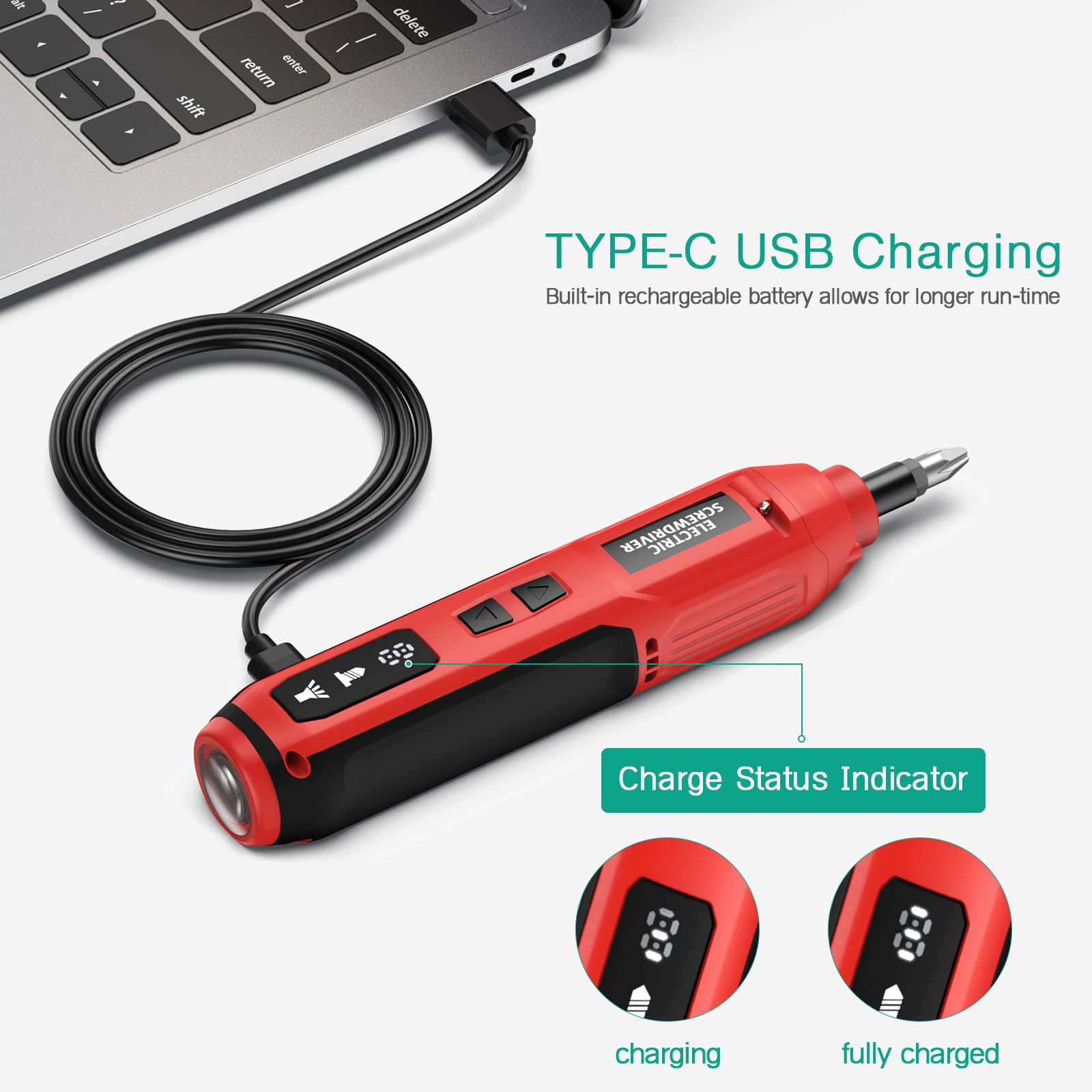 Mini Avvitatore Elettrico 3.6V Con 47 Accessori - Pieghevole A 90°, Luce LED, Per Fai-da-te E Casa - Foto 6