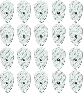20pcs TENS Unit Electrode Pads Snap (Not Fit Omron), Reusable Self-Adhesive Tens Electrodes ,3"X1.77" Replacement Tens Machine Pads (Snap on - 3.5mm) - Compatible with Belifu, HiDow TENS/EMS Electronic Pulse Massager