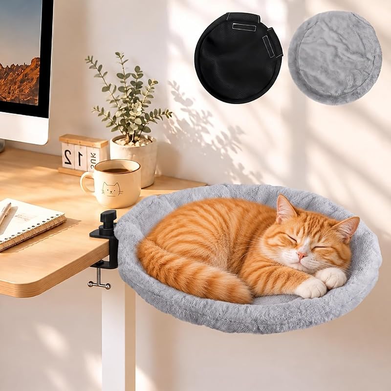 Cama suspensa para gatos com fixação em mesa e 2 capas Unidevice