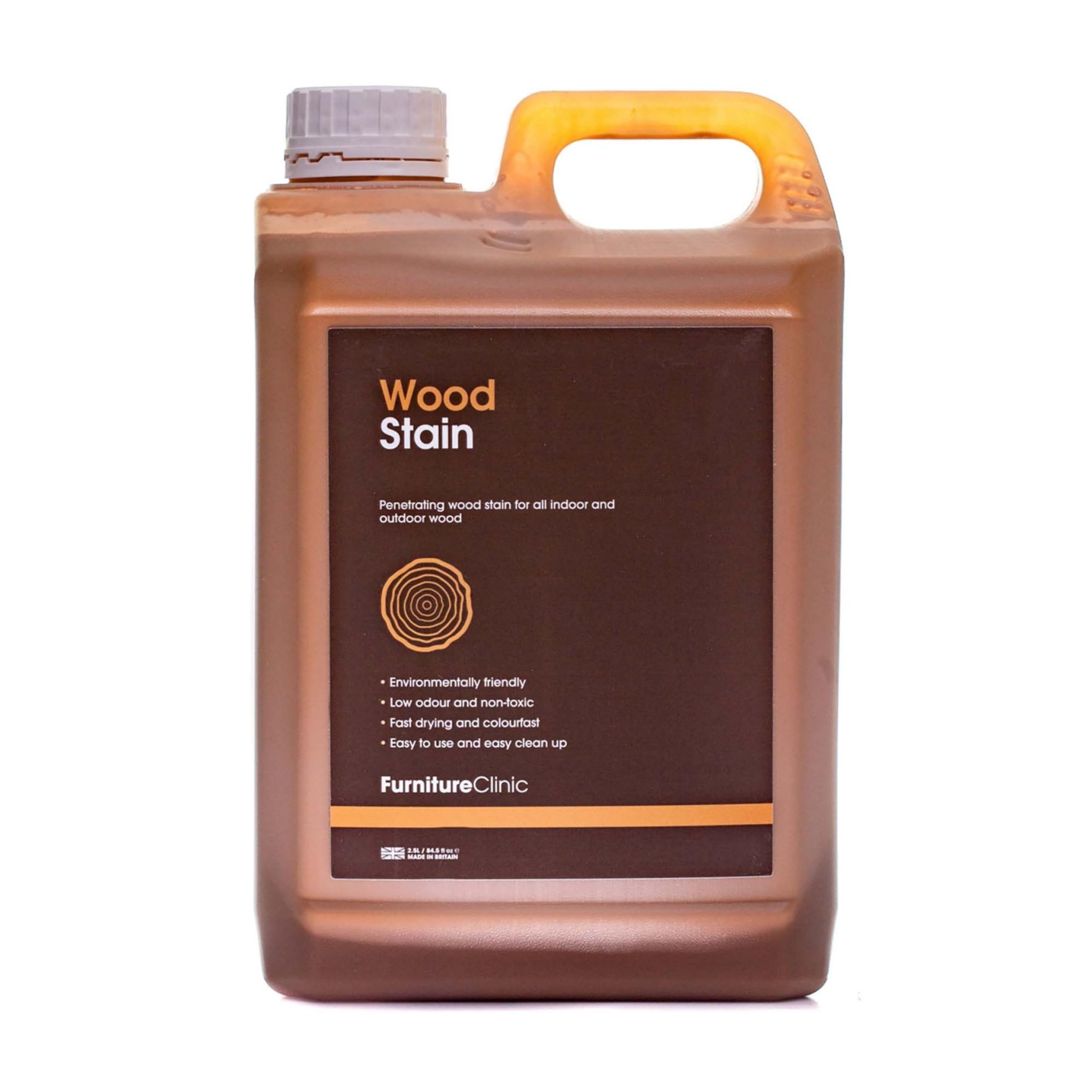 Furniture Clinic Wood Stain (Mahogany) – Fast Drying, Highly Concentrated, and Easy-to-Apply Wood Stain for All Indoor & Outdoor Wood – Water Based & Non-Toxic – 2.5L