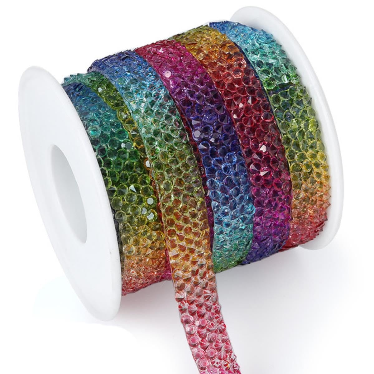Ruban strass pailleté multicolore 15mm pour décorer vos tenues de fête et ateliers loisirs créatifs