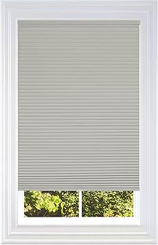 BlindsAvenue Cellular Honeycomb Cordless Shade, 9/16" Single Cell, Blackout, Misty Gray, Size: 67.5" W x 48" H