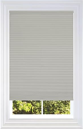 BlindsAvenue Cellular Honeycomb Cordless Shade, 9/16" Single Cell, Blackout, Misty Gray, Size: 67.5" W x 48" H