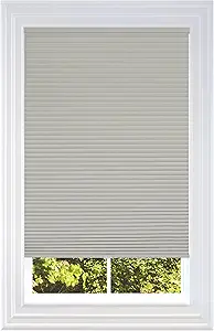 BlindsAvenue Cellular Honeycomb Cordless Shade, 9/16" Single Cell, Blackout, Misty Gray, Size: 67.5" W x 48" H