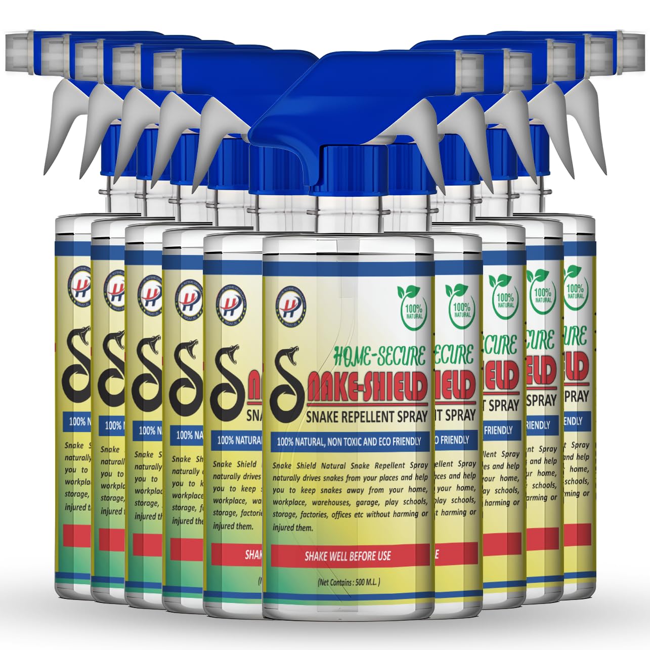 Home-Secure Snake Shield Snake Repellent Spray | Natural Snake Away Spray | Pet Safe, Non-Toxic, Bio Degradable | Snake Repellent For Outdoors Indoors (5000 ML, Pack of 10) (B0CTGDM5RS) Amazon Price History, Amazon Price Tracker