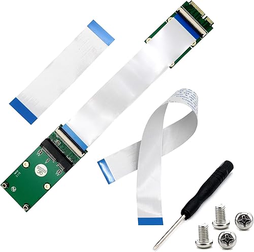 SUPERPLUS Mini PCI-E Express mSATA Cable de extensión para tarjeta inalámbrica y adaptador de minitarjeta mediatamaño completo