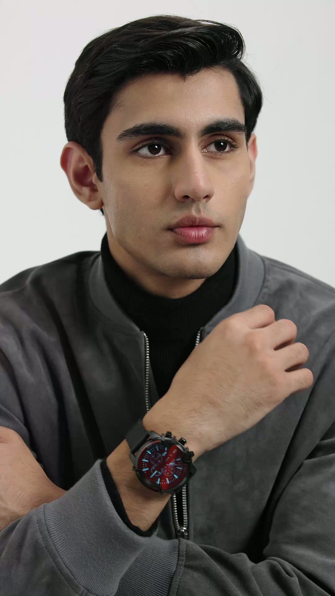 Diesel Leather Analog Black Over Sized Dial Men Watch-Dz4519