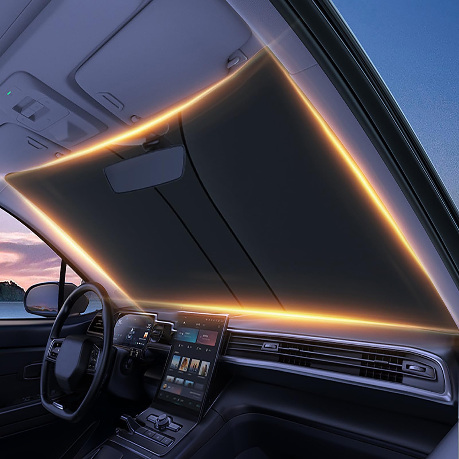 Car Windscreen Sun Shade for BMW M6 (E63) 2005 2006 2007 2008 2009 2010, Sun Protector for UV Ray, Sun Blocker Keep Interior Cool, Prevent Dashboard Fade,Black