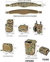 Vista 3 de BOMTURN Cinturón Táctico de Batalla Militar Molle Cinturón de Servicio para Ley y Orden para Policía Ejército Juego de 7 en 1