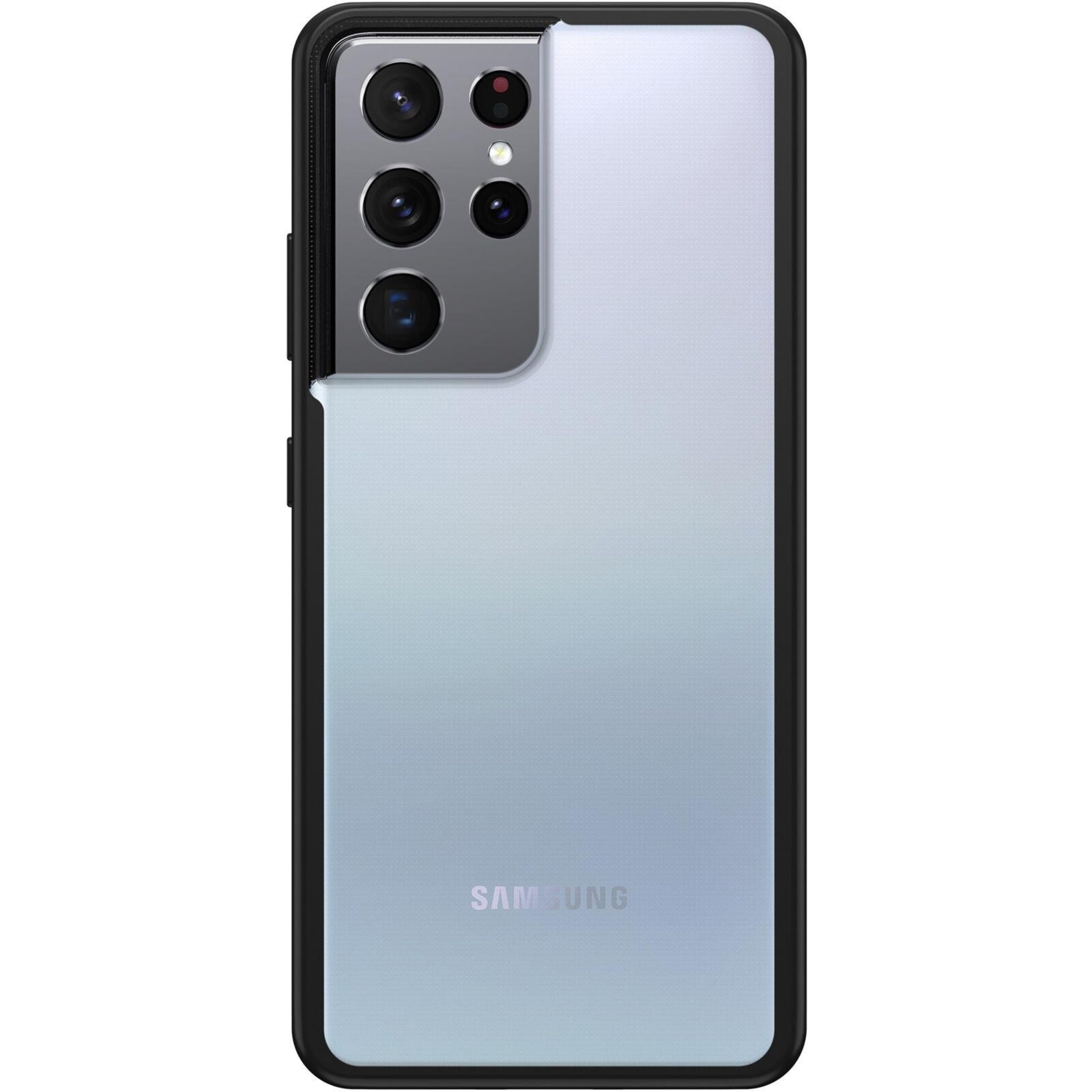 OtterBox Cover per Samsung Galaxy S21+ 5G React Series, Resistente a Shock e Cadute Fino, Cover Ultrasottile, Testata a Norme Mil-Std 810G, Trasparente/Nero