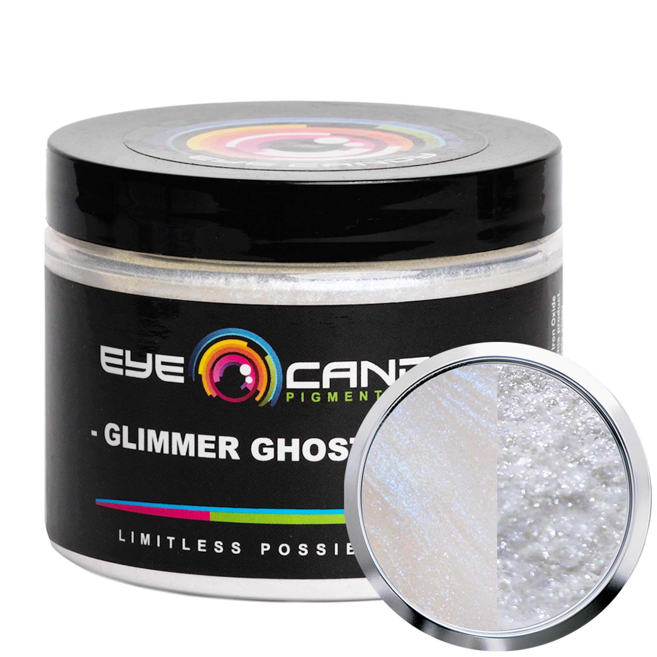 Eye Candy Pigments Premium Ghost Mica Powder - Glimmer Ghost Blue (50gr) - for Epoxy, Resin, Soap, Paint, Woodworking, Acrylic Pouring, Bath Bombs,