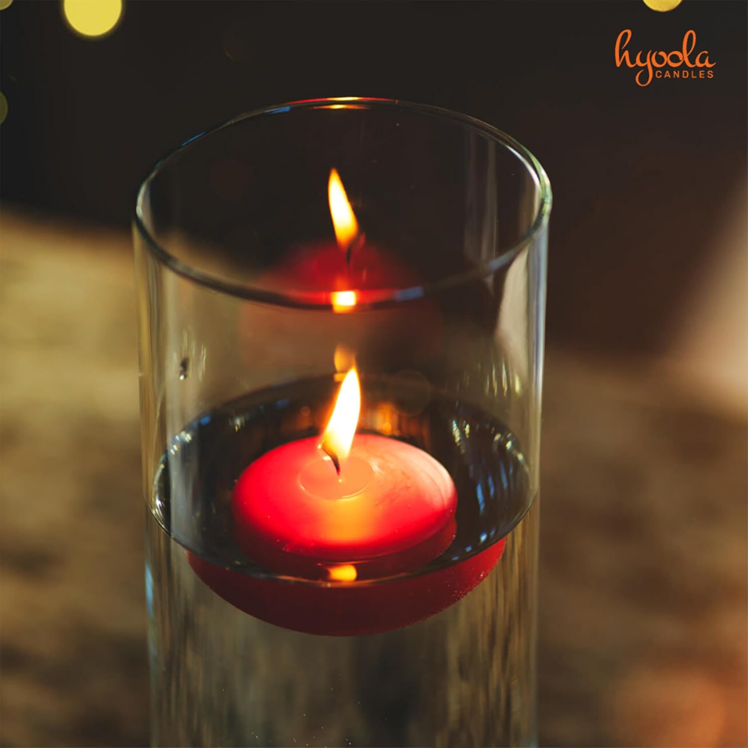 HYOOLA Premium Red Floating Candles 1.75 Inch - 3 Hour - 40 Pack - European Made