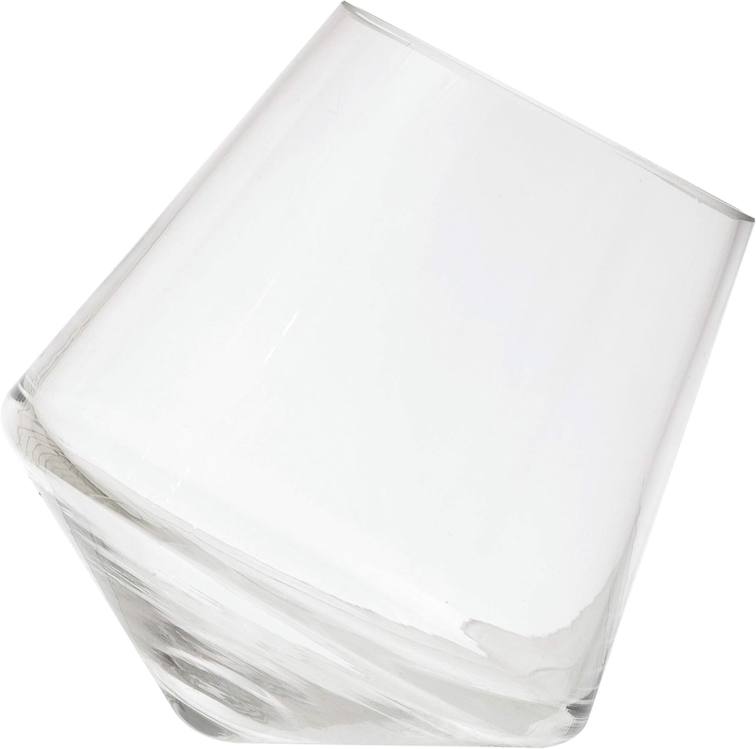 Bloomingville Angled Base Glass Decorative Vase, Clear