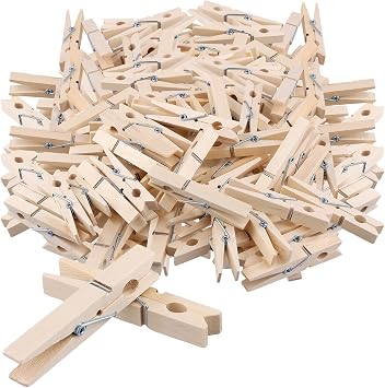MANCHAP 300 PCS Large Wooden Clothes Pegs, 7.2 x 1cm Wood Clothespins Washing Pegs for Craft, Photos