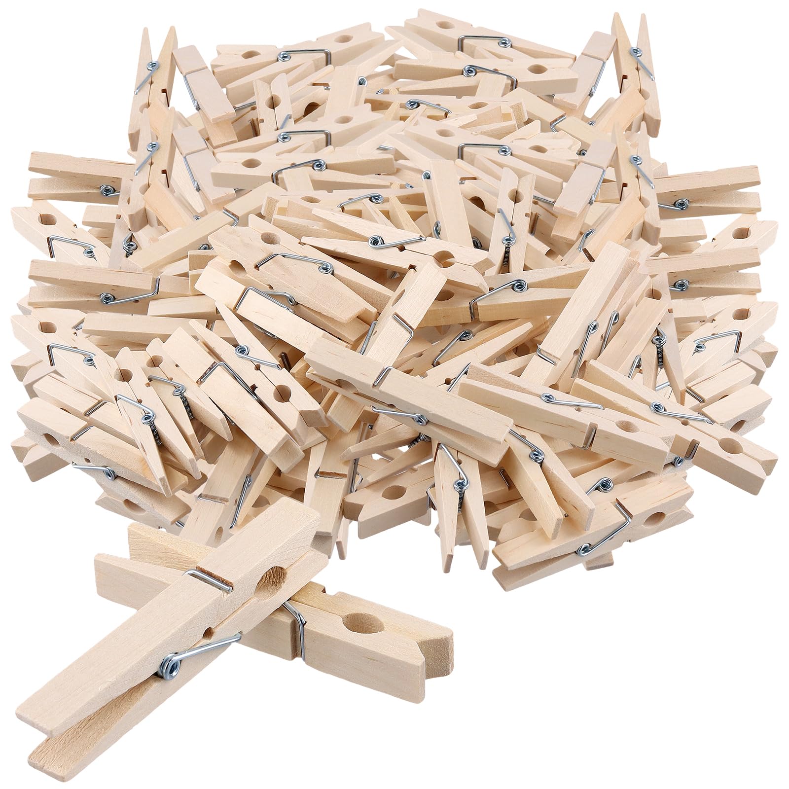 MANCHAP 300 PCS Large Wooden Clothes Pegs, 7.2 x 1cm Wood Clothespins Washing Pegs for Craft, Photos