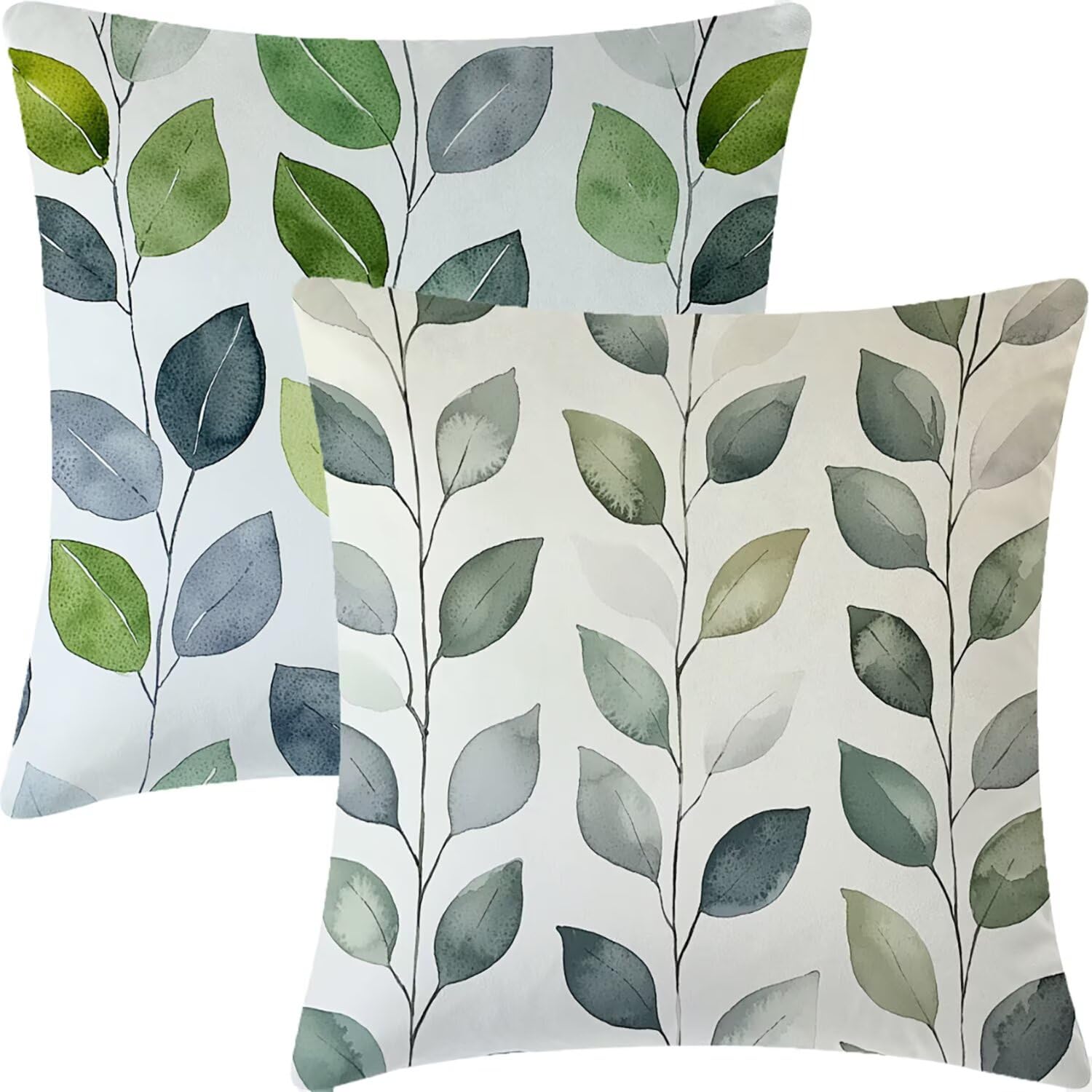 Housses de coussin 60x60cm en velours lot de 2 vert émeraude pour décoration de canapé