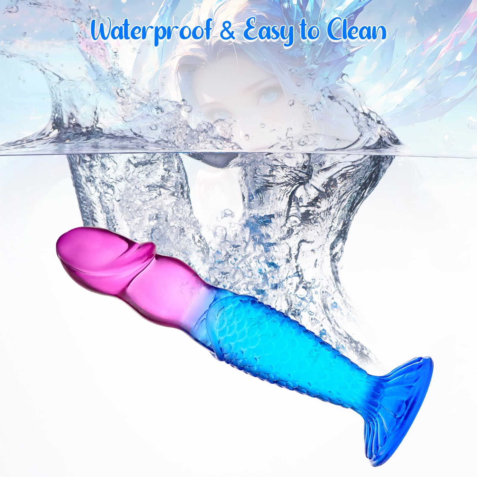 Realistic Dragon Scales Dildo for Women, 9'' Big Fantasy Monster Anal Dildo with Strong Suction Cup, G-spot Huge Clear Dildo for Prostate Massage, Adult Sex Toys for Women Men and Couples