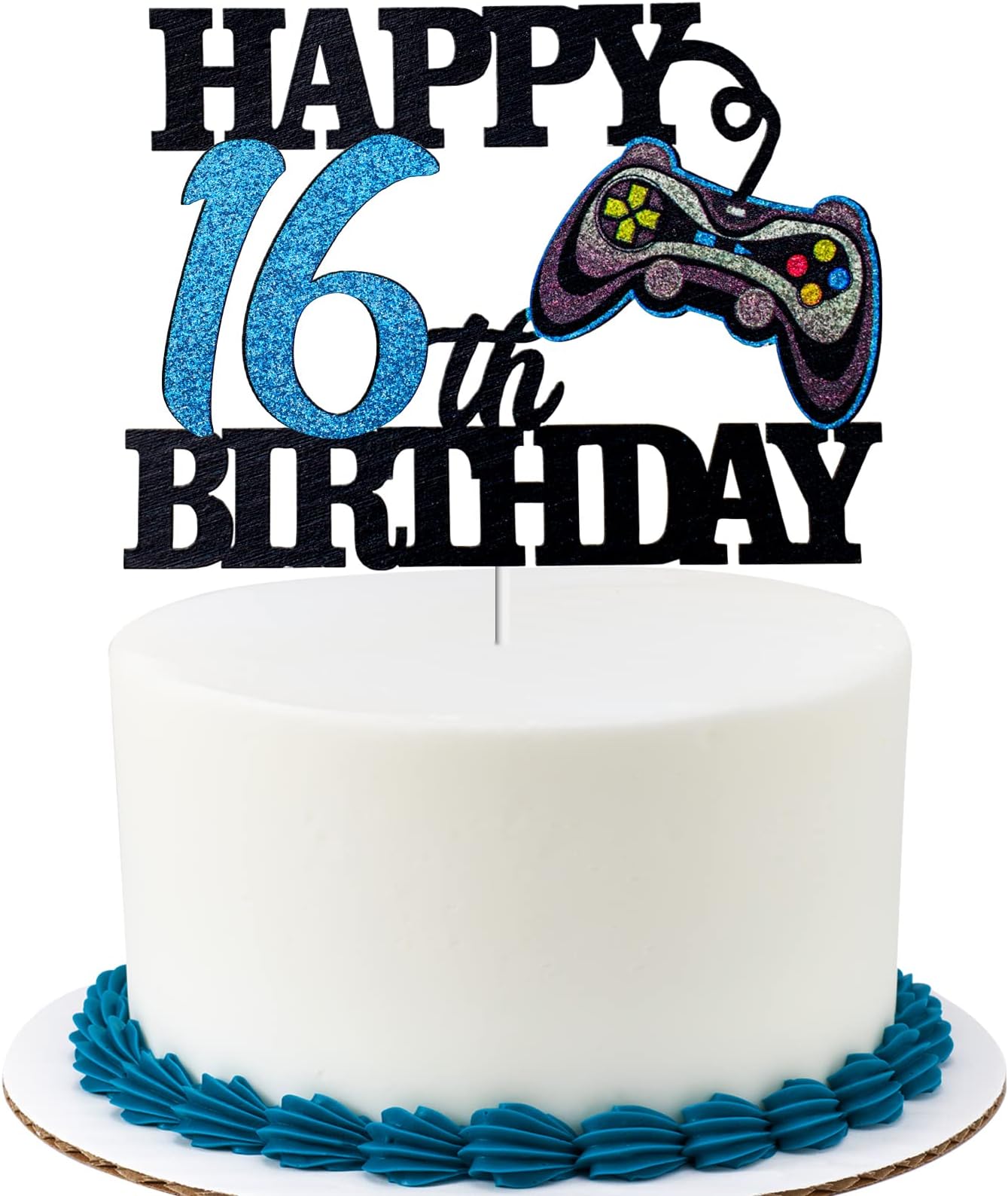 Happy 16th Birthday Video Game Cake Topper - Level 16 Unlocked Awesome 2007 Boy's Birthday Cake Topper - Video Game 16th Birthday Cake Decorations