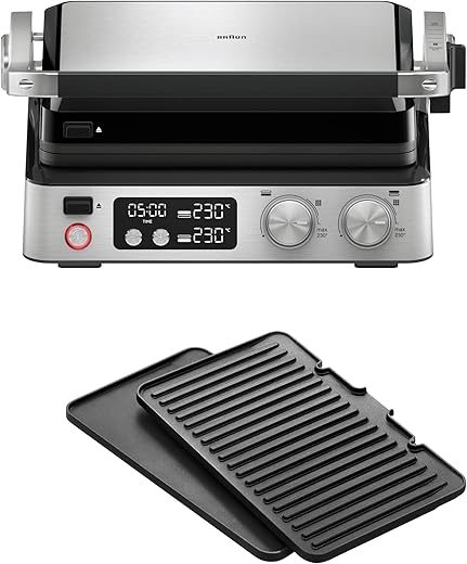 Braun – Multi Grill 7 Braun CG7040 digital 3 en 1 y doble placa independiente.