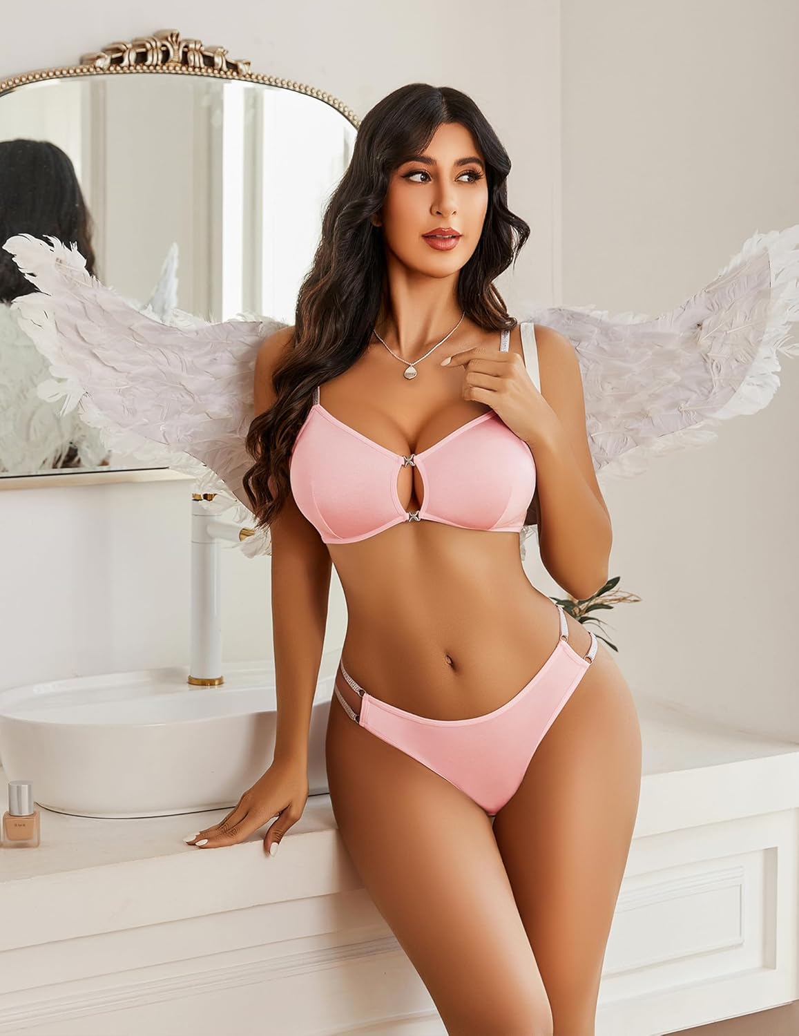 Avidlove Lingerie Set for Women Cut Out Sexy 2 Piece Bra and Panty Set Strappy Underwear Lingerie - Image 5