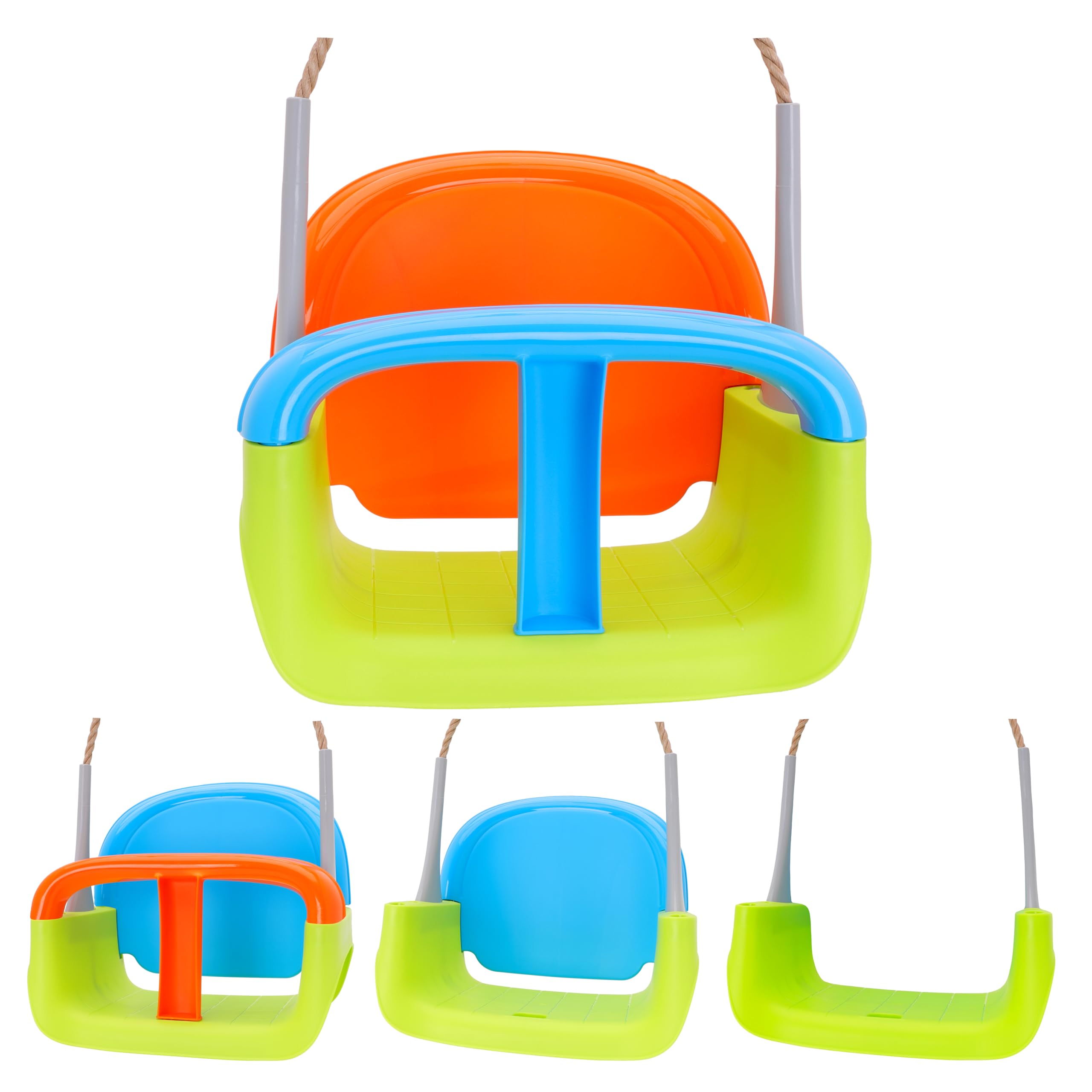 Toyland® 3 en 1 Columpio Infantil con Cuerda Ajustable - Zona de Juegos, Estructura de Escalada, Juegos y Accesorios para árboles - A Partir de 2 años