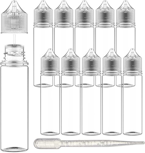 Chubby Gorilla LDPE PET Botella de plástico de unicornio de 2.0fl oz (paquete de 10) botella cuentagotas (rojo transparente) reutilizable, Chubby Gorilla LDPE PET Botella de plástico de unicornio de 2.0fl oz (paquete de 10) botella cuentagotas (rojo transparente) reutilizable,