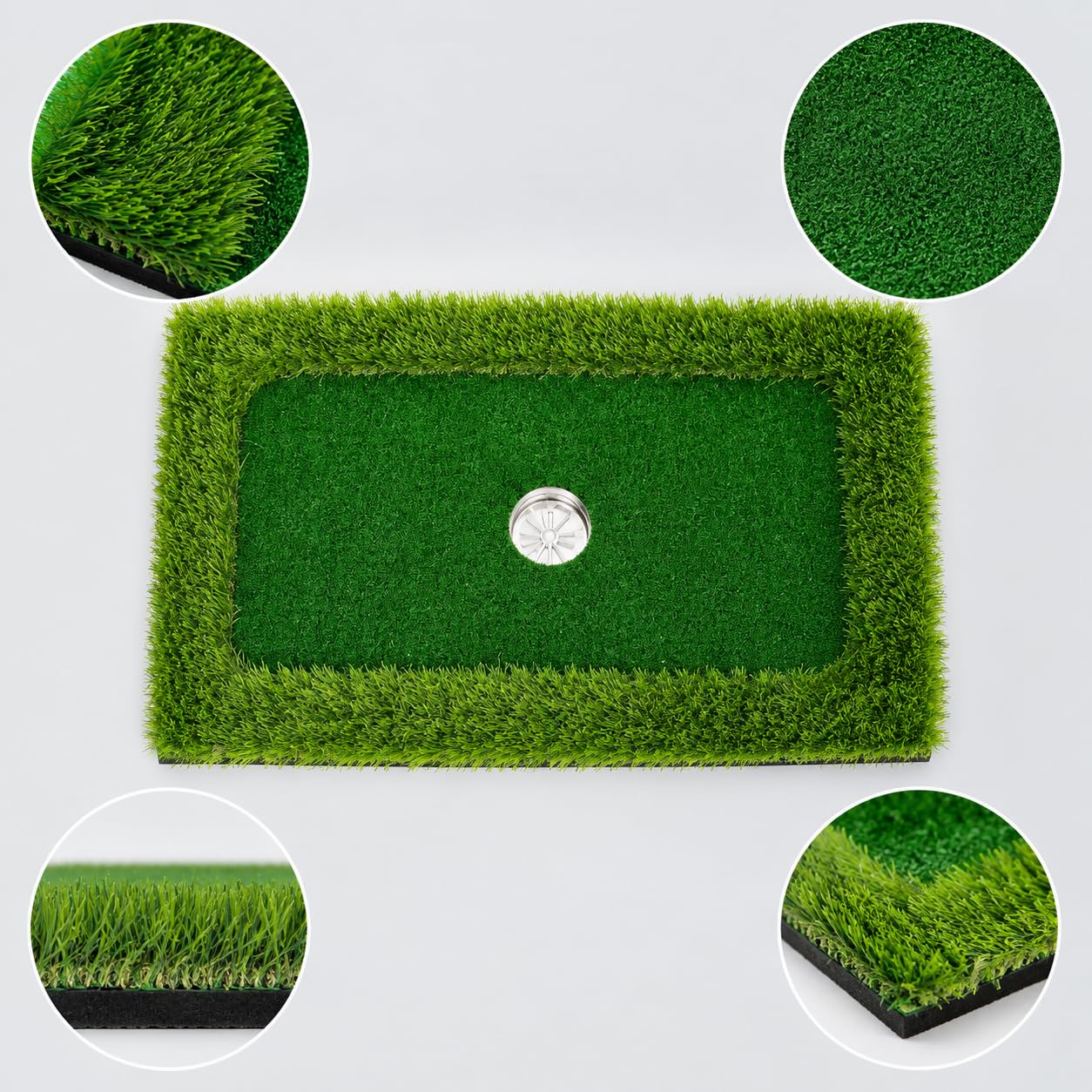 Golf Trainingsmatte Putting Matte Abschlagmatte Übungsmatte mit Realitätsnaher Unter Den Füßen Widerstandsfähiger Schaum für Wiederholte Schwünge Und, 60 * 90cm ohne Rand