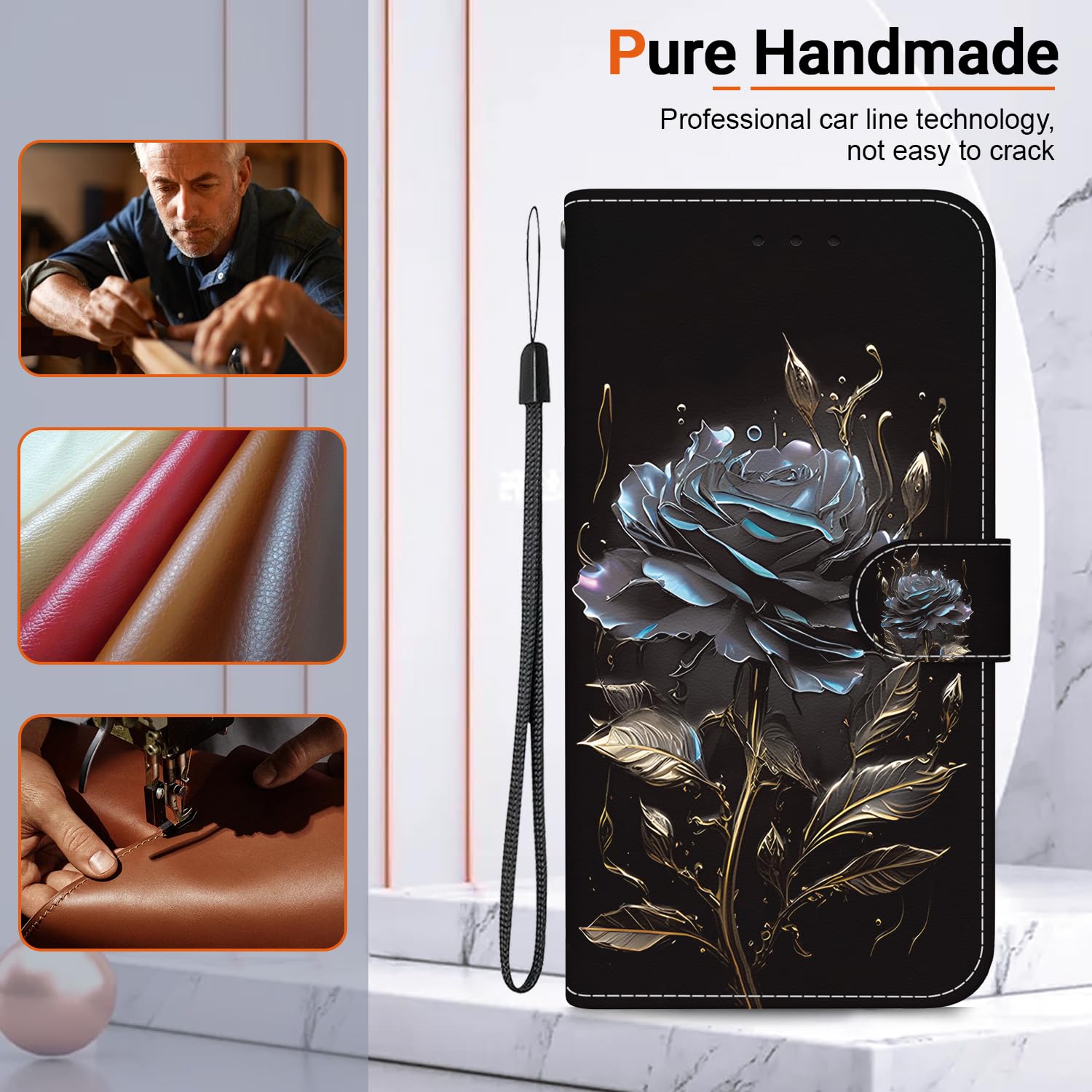 Custodia A Libro In Pelle PU Con Portafoglio E Supporto Per Honor X5C/X5C Plus – Design Floreale Kawaii, Antiurto E Antigraffio - 4