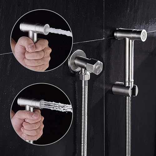 Miniatura 2 de Ciencia Hand Held Bidet pulverizador Premium Acero Inoxidable ShattafComplete Bidé Set para inodoro, bidé pulverizador de mano para inodoro