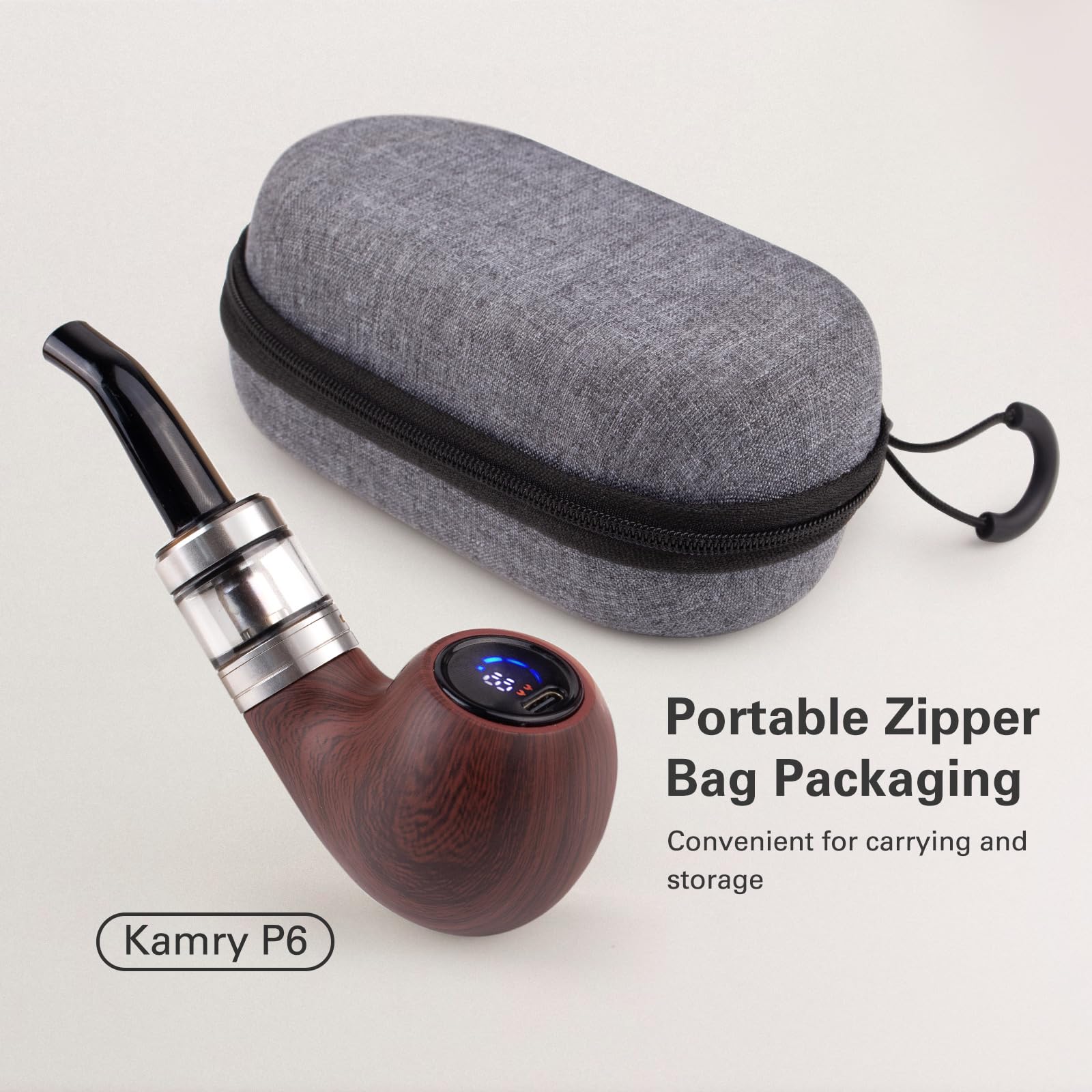 Kamry P6 Elektronische Shisha-Pfeife, E-Zigarette mit großem Dampfvolumen, Leistung einstellbar, mit 2-ml-Zerstäuber, leer, ohne Nikotin, keine Nachfüllungen