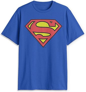 DC Comics Superman Logo Mens Royal Blue T-Shirt X-Large, blue