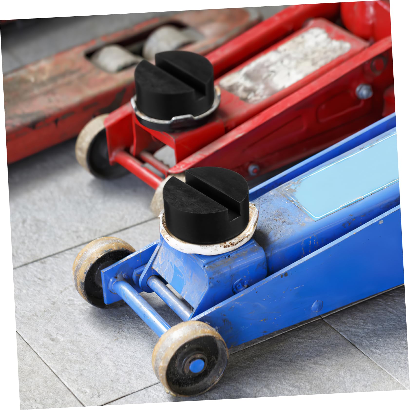 TOPBATHY 3 Set Blocco Di Gomma Veicolo Jack Pad Cavalletto Gomme Cuscinetto Del Martinetto Del Carrello Tampone Di Saldatura Per Presa Per Cric Per Auto Gomma Da Cancellare Nero 4 Pezzi * 3
