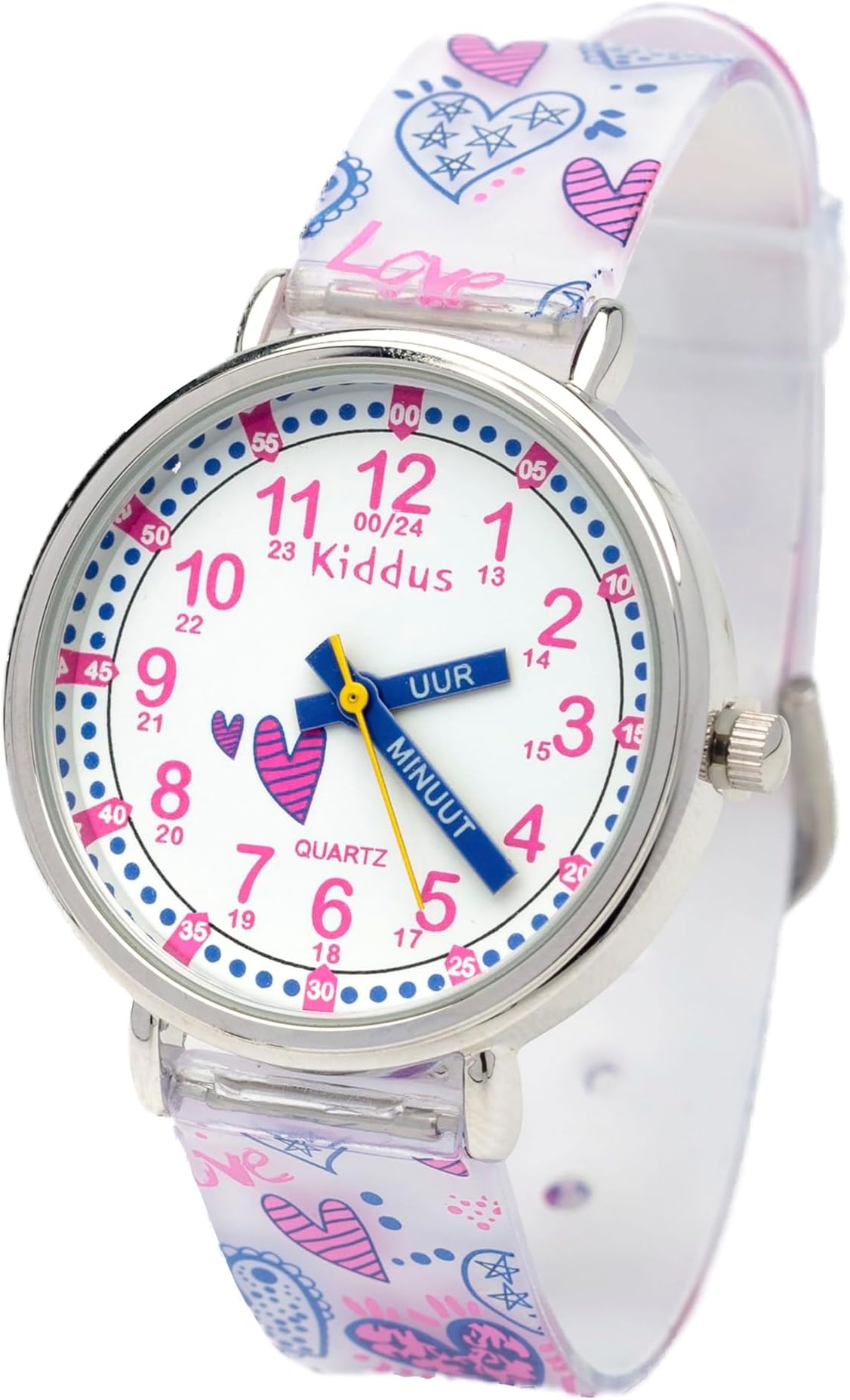 Montre Excellanc Fille – Bracelet Velcro Rose, Cadran Analogique, Football, 30mm