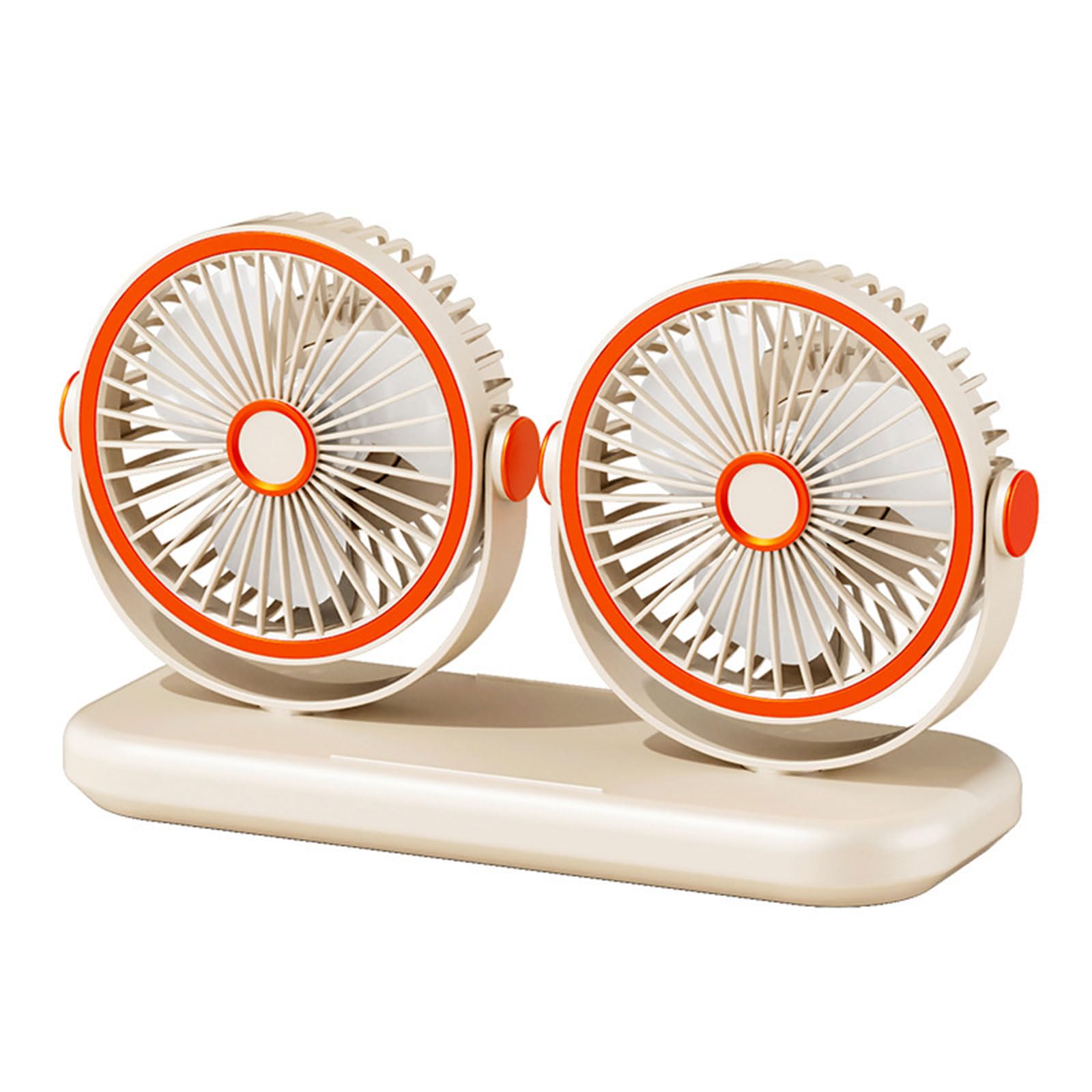 Uqezagpa Rechargeable Twin Head Electric Fan with Customizable Positioning and Quiet Function for Work or Relaxation Flexible Neck Small Fan