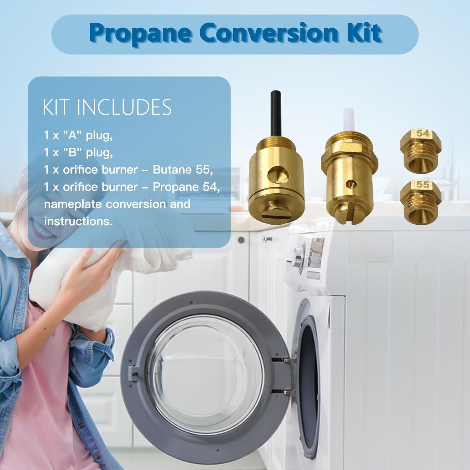 W11581316 W11581317 Propane Conversion Repair Kit Fit for MGD4500MW, MGD4500MW1, MGD5430MW, MGD5430MW1, MGD5030MW, MGD5030MW1,Fit for Whirlpool Fit for Armada 29-Inch Dryers