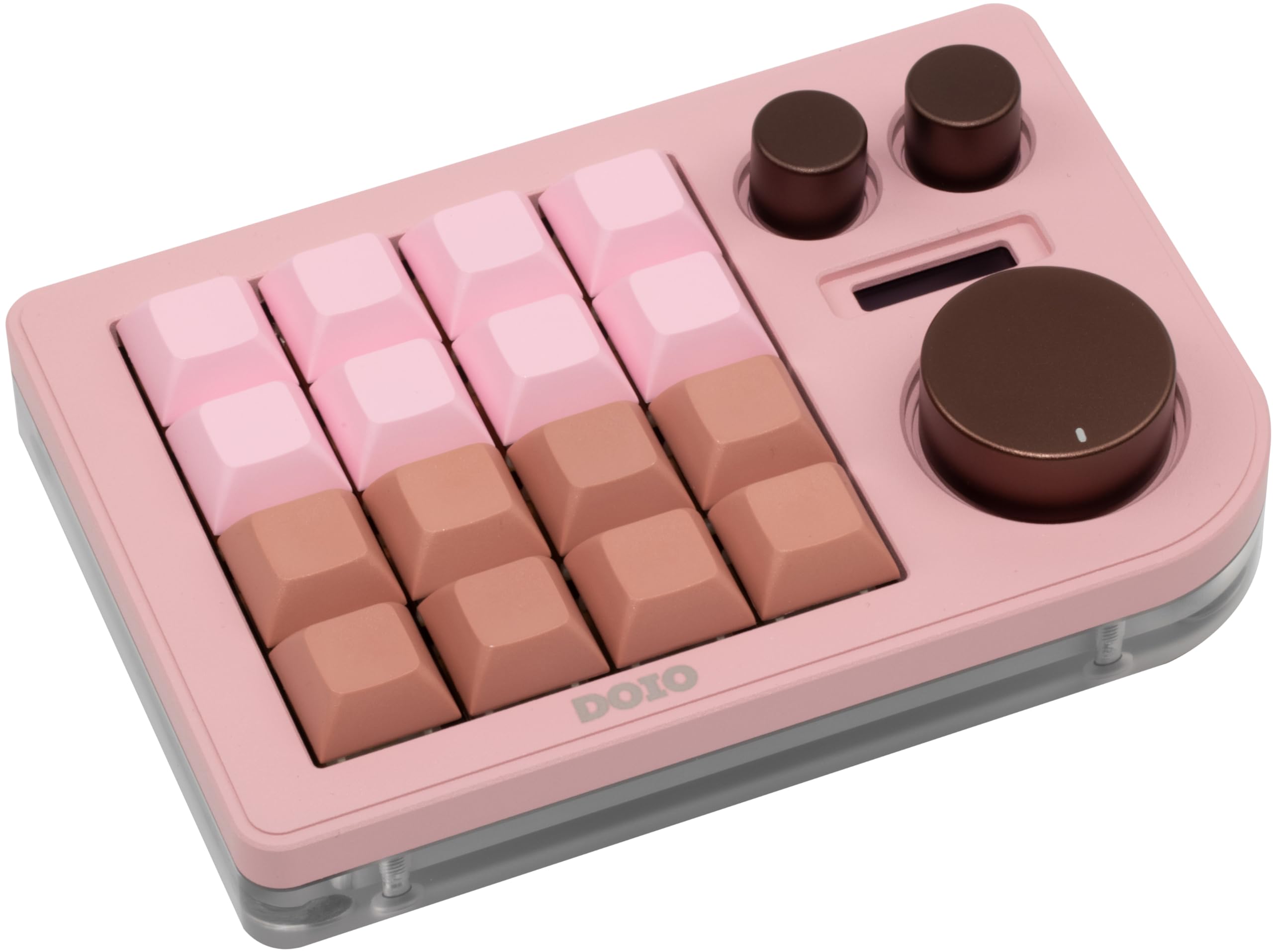 DOIO KB16 Mini clavier macro en aluminium Megalodon Triple Knob compatible VIA Rose